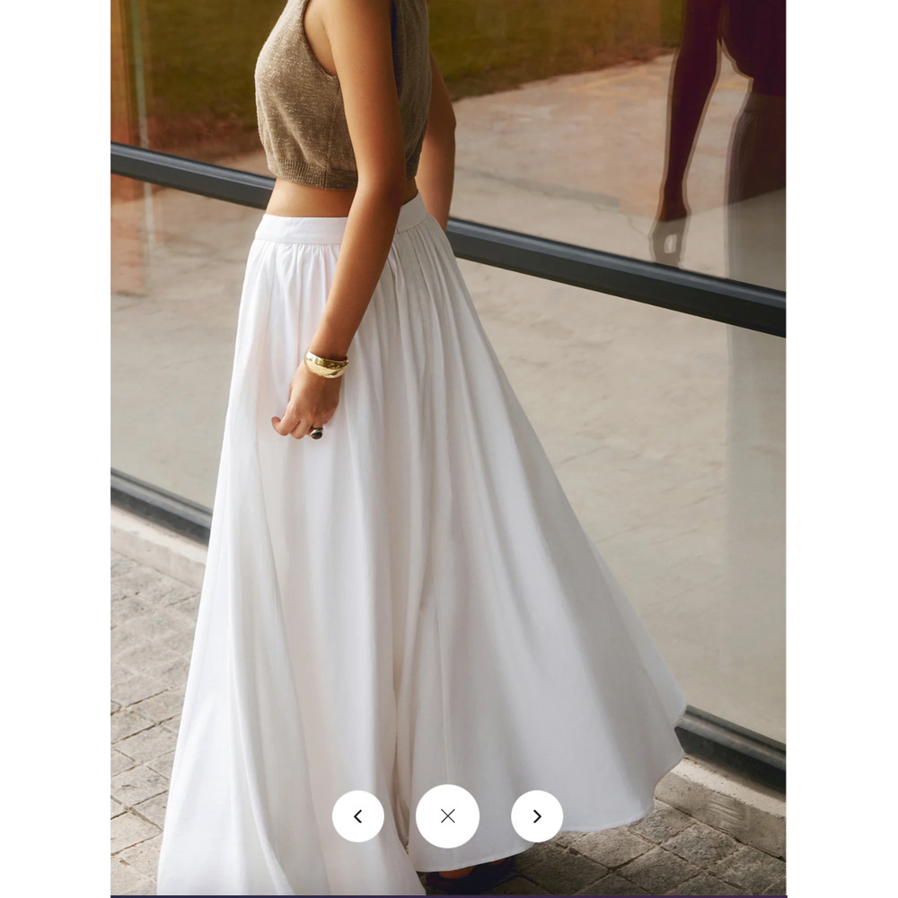 - NWT Commense Linen Pleated Maxi Skirt Sz L - Picture 5 of 5